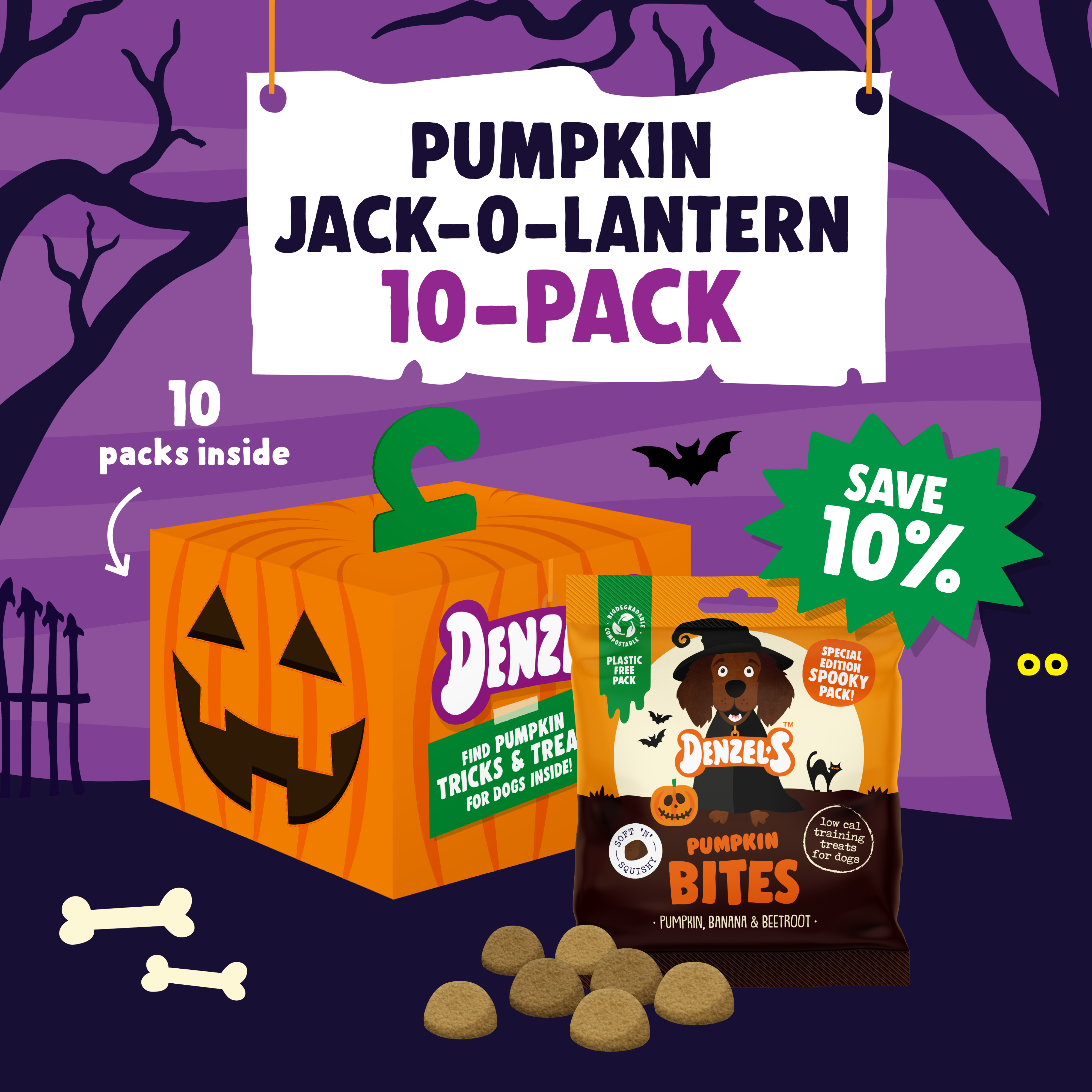 Jack-o'-lantern of Pumpkin Bites 10-Pack