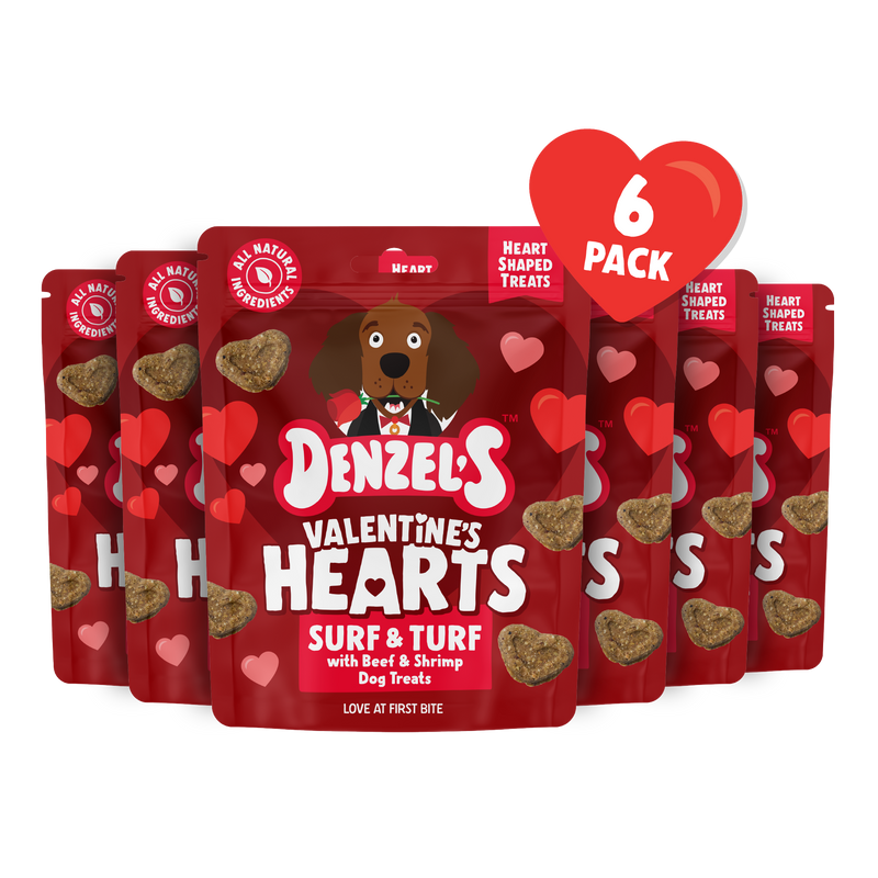 Valentine's Hearts Surf & Turf Dog treats 6-Pack